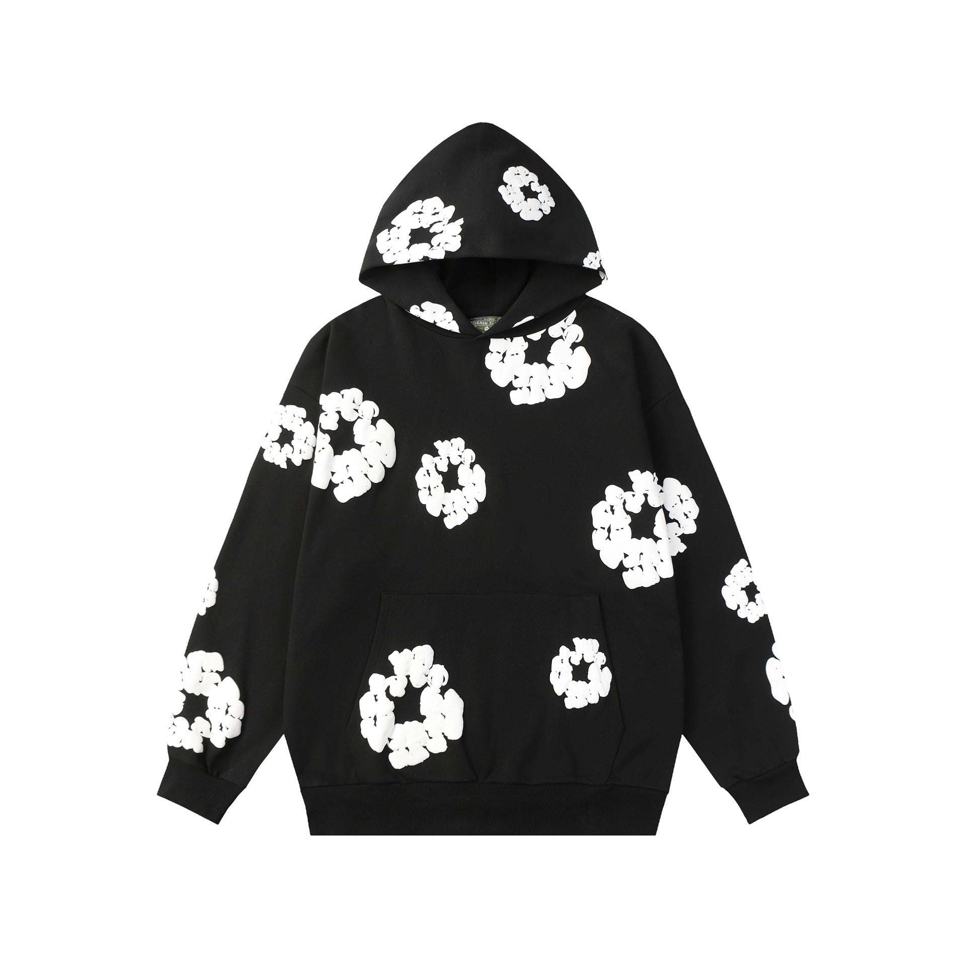 Floral Foam Print Hooded Sweatshirt and Pants Set