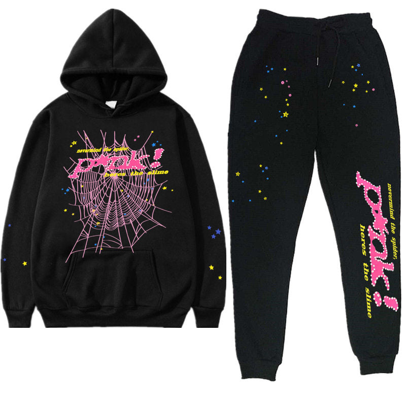 Printed Couple Hoodie and Sweatpants Set