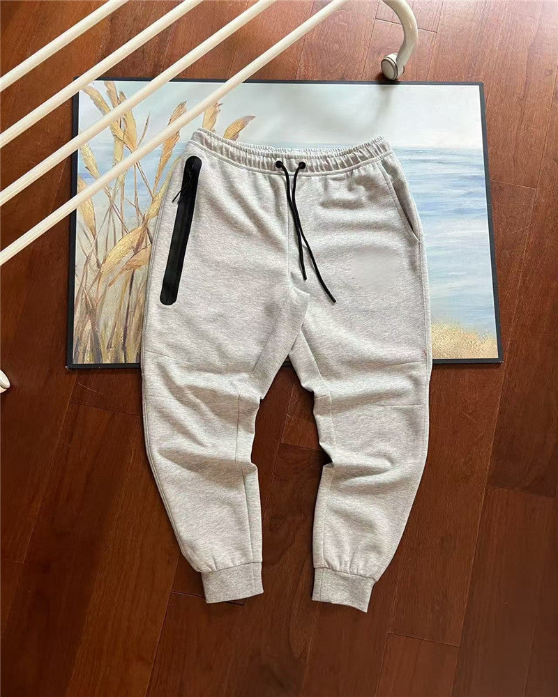 Men's Spliced Hooded Jacket and Sweatpants