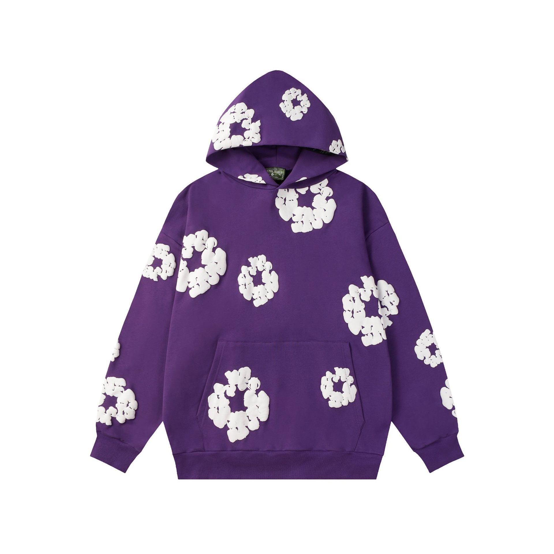 Floral Foam Print Hooded Sweatshirt and Pants Set