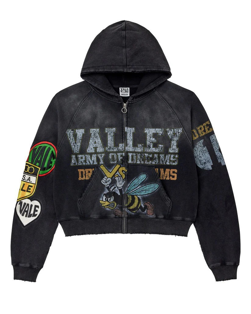 Hooded Zip Up Camouflage Sweatshirt