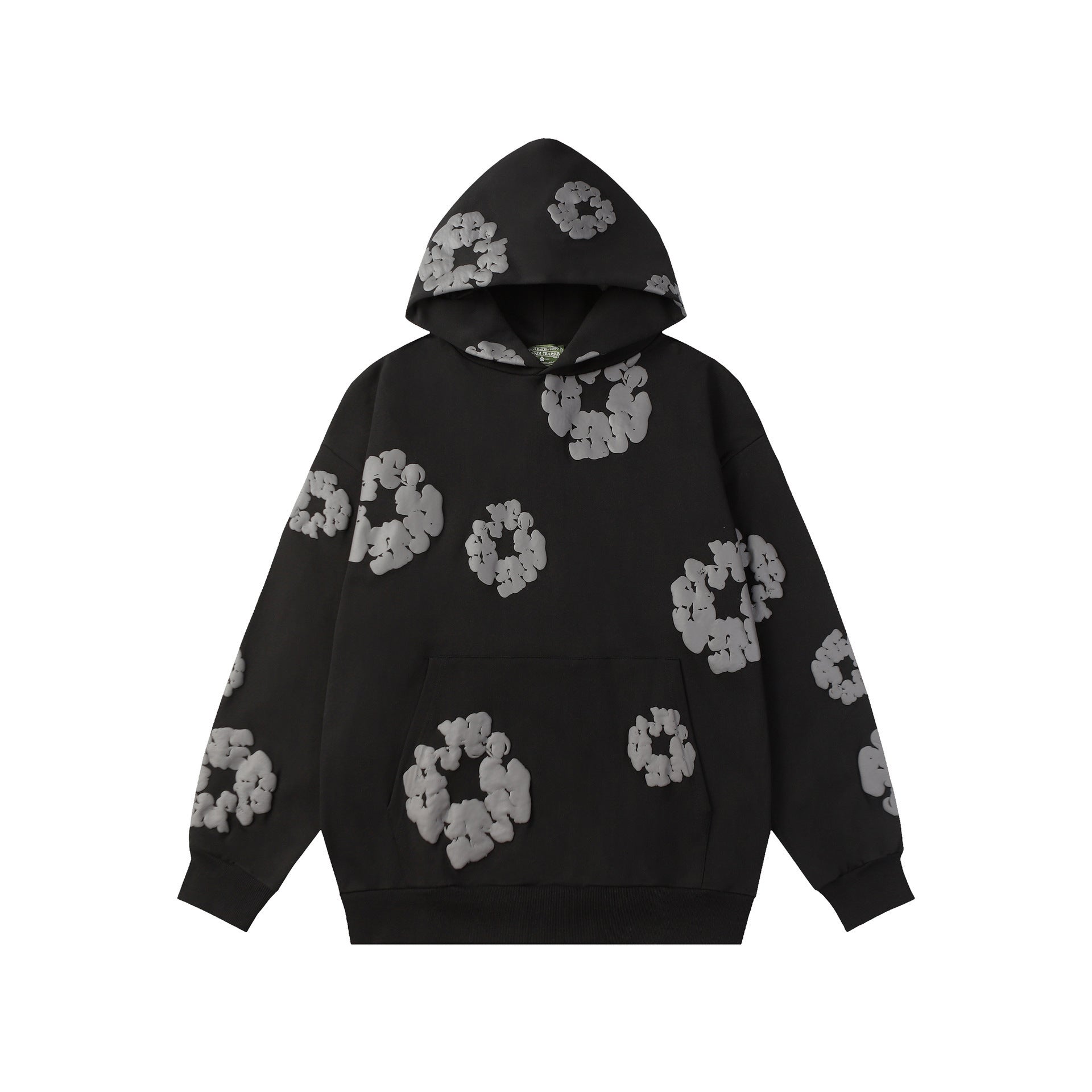Floral Foam Print Hooded Sweatshirt and Pants Set