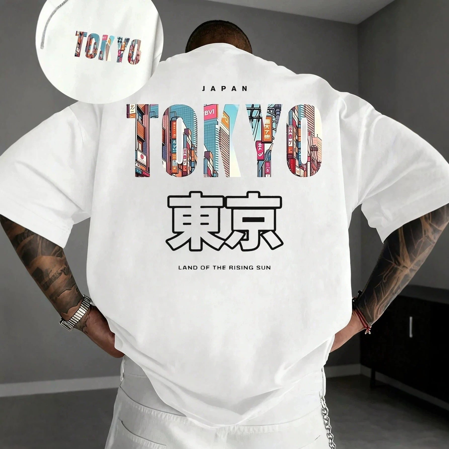Geometric Print Cotton T-shirt