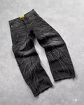 American Harajuku Retro Bat Pattern Embroidered Loose Jeans