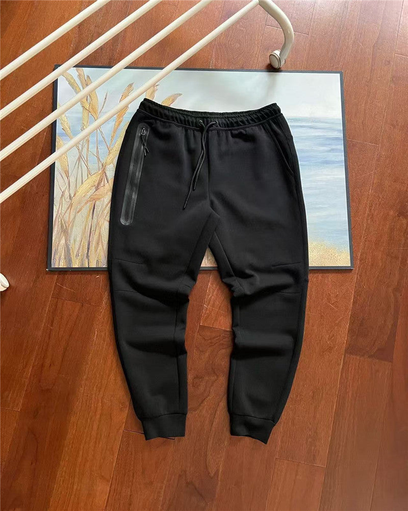 Men's Spliced Hooded Jacket and Sweatpants