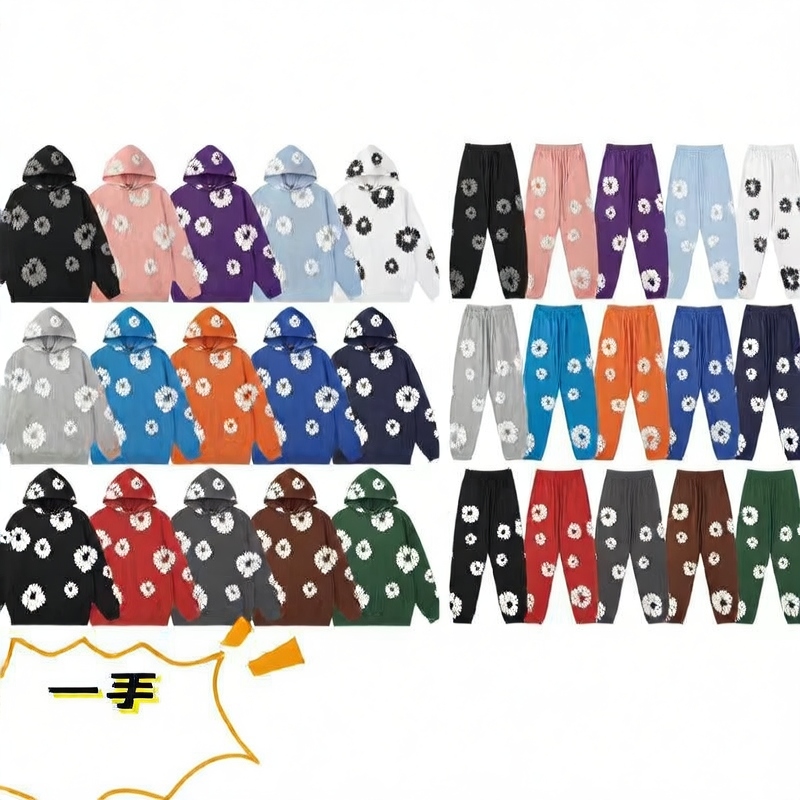 Floral Foam Print Hooded Sweatshirt and Pants Set