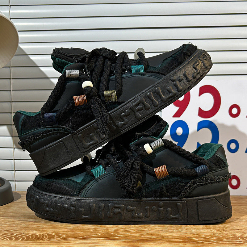VybeX™ Mens Plaid Bread Design Sneakers