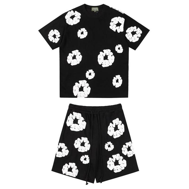 Cotton Print Short Sleeve Shorts Set