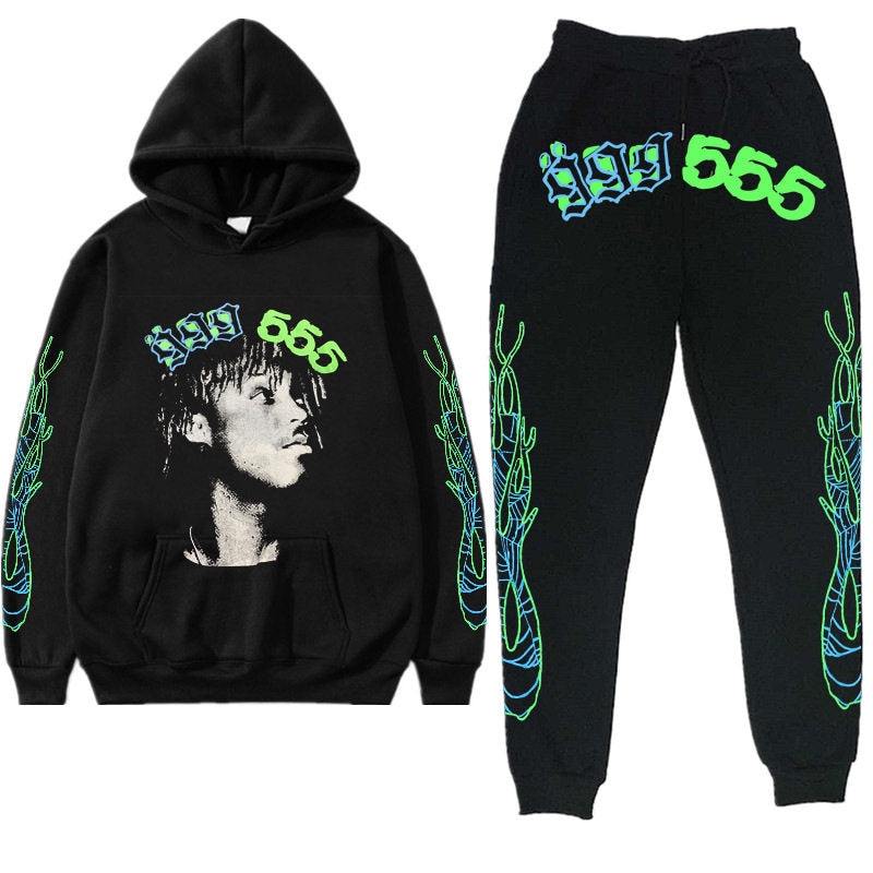 Printed Couple Hoodie and Sweatpants Set