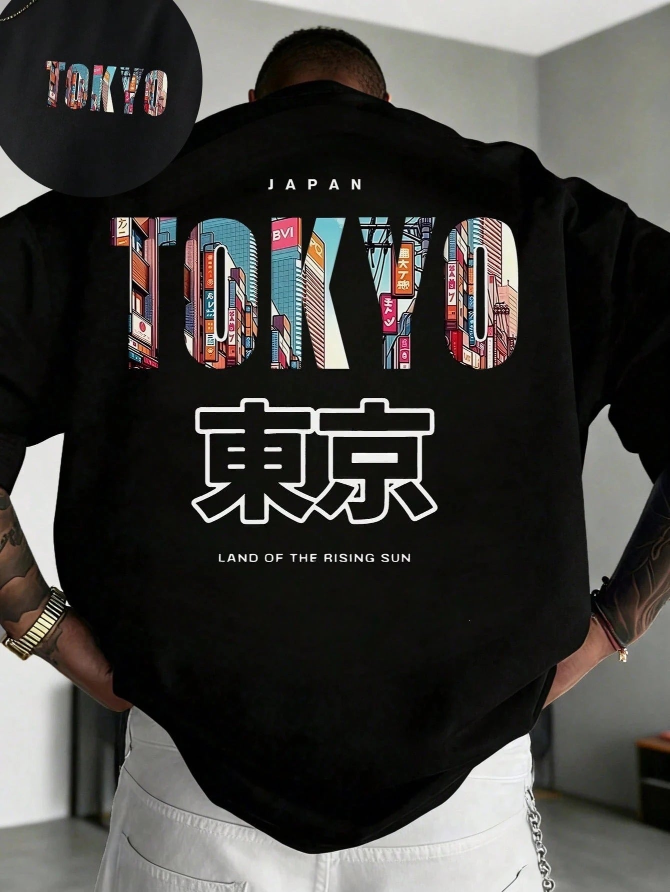 Geometric Print Cotton T-shirt