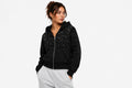 Women's Solid Color Casual Hooded Zipper Rhinestone Jacket
