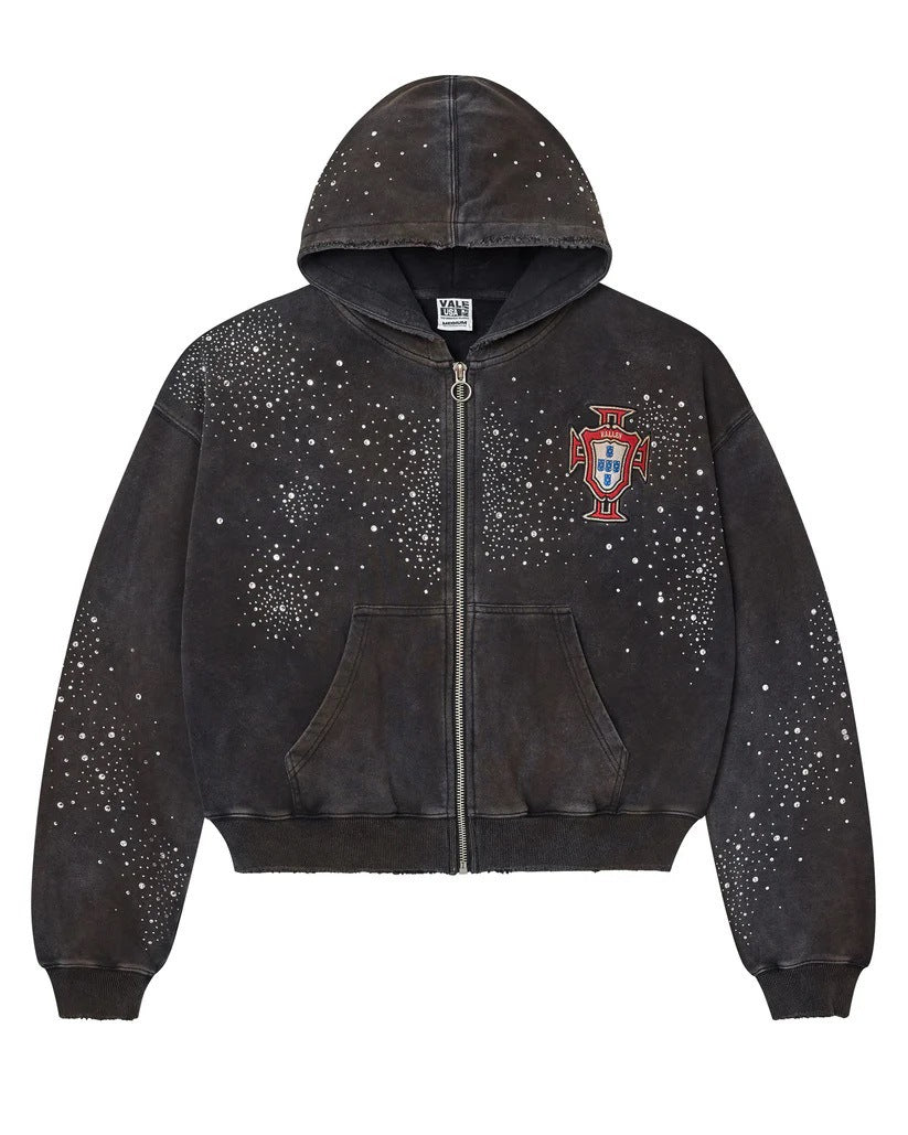 Hooded Zip Up Camouflage Sweatshirt