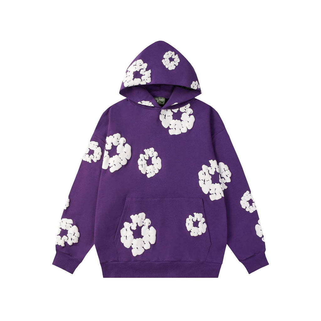 Floral Foam Print Hooded Sweatshirt and Pants Set
