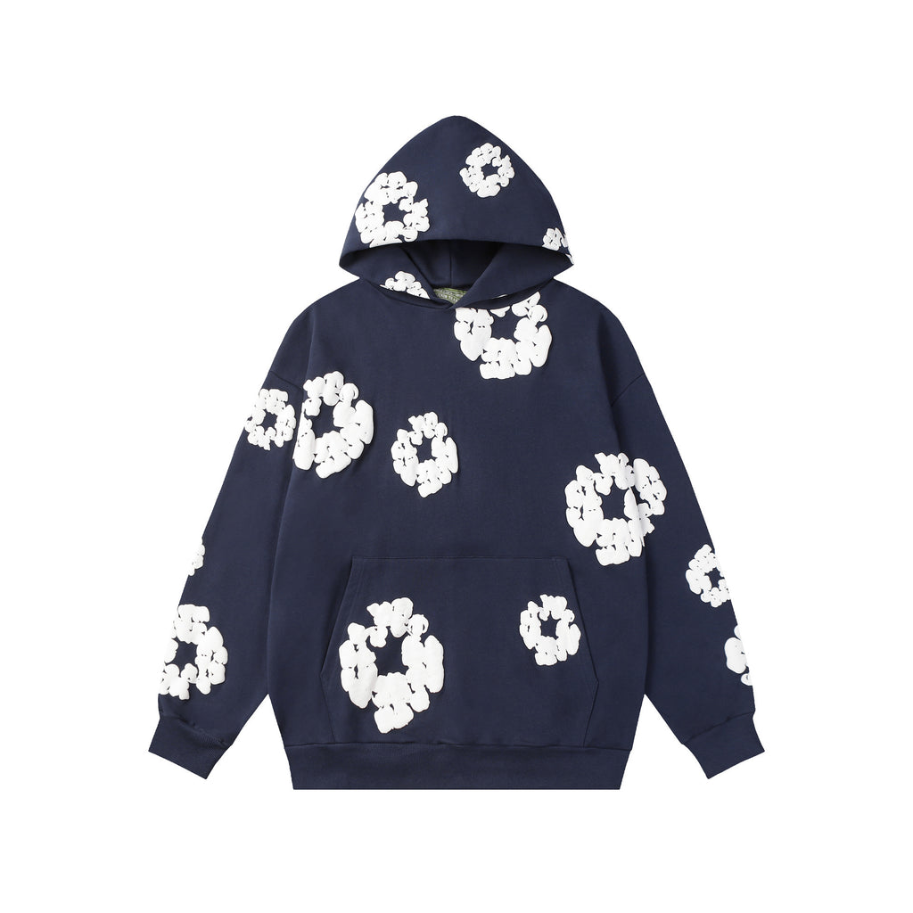 Floral Foam Print Hooded Sweatshirt and Pants Set