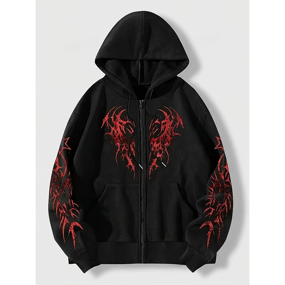 Mens Hooded Zipper Cardigan Sweatshirt
