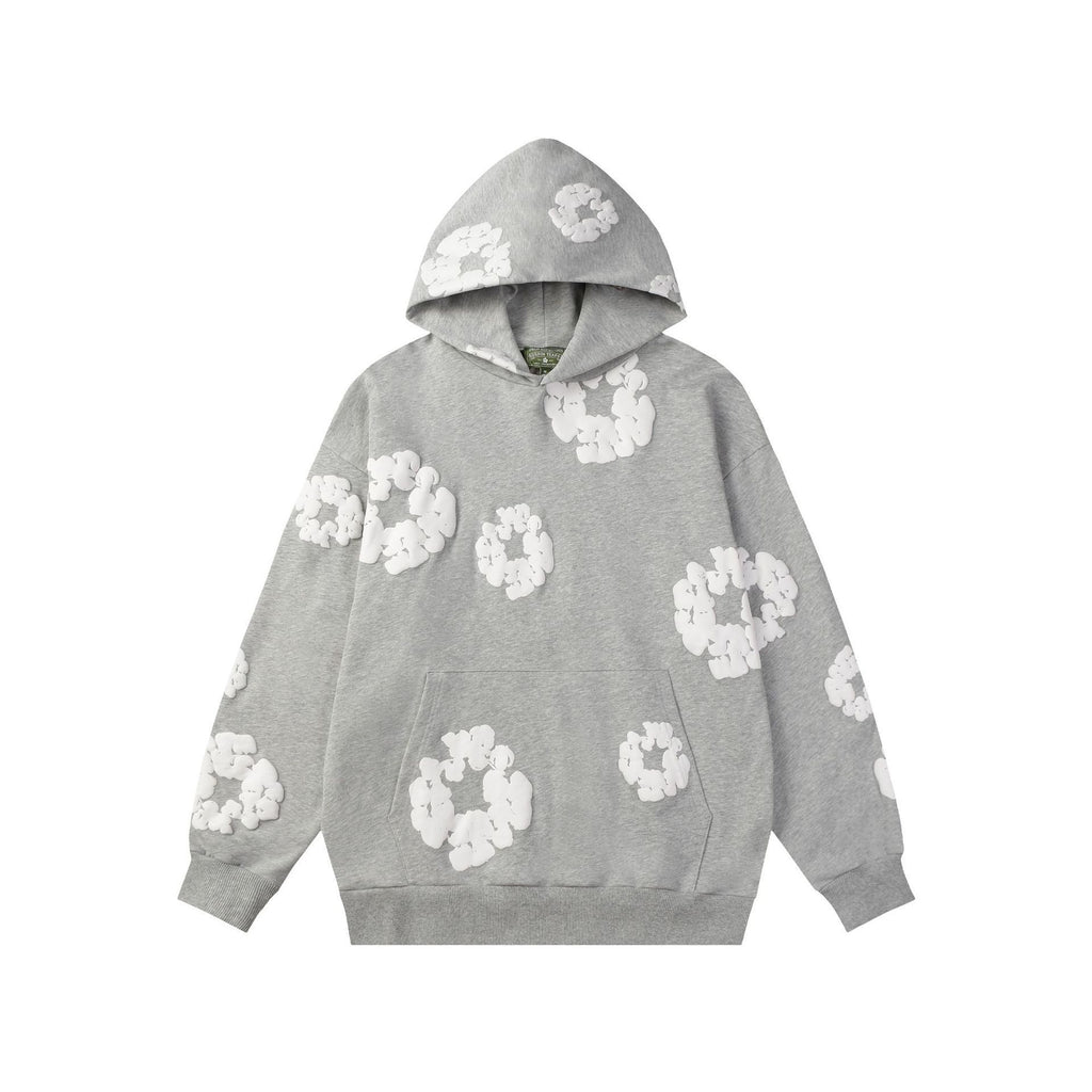 Floral Foam Print Hooded Sweatshirt and Pants Set