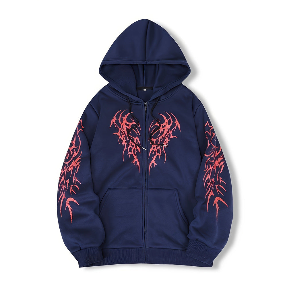 Mens Hooded Zipper Cardigan Sweatshirt